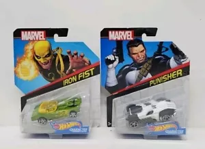 Hot Wheels Iron Fist & Punisher Die Cast Cars 2016 Mattel NEW See Pics. - Picture 1 of 4