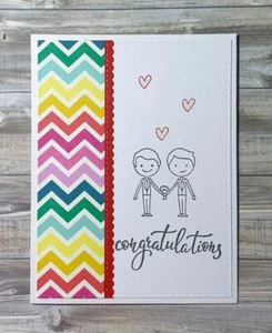 Handmade Wedding Card: Gay Same Sex Wedding Card Congratulations Mr & Mr Pride - Picture 1 of 1
