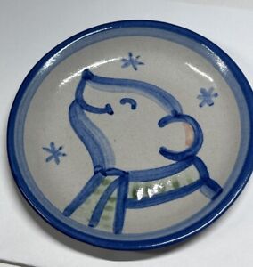 M A Hadley Pottery Polar Bear Snowflakes Coaster Trinket Dish