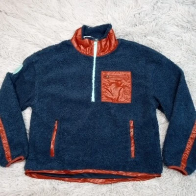 Fabletics Jacket Womens S Blue Fleece Teddy Bear Half Zip Soft Cozy Oversized  - Image 1 of 4