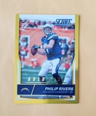 2016 Score Jumbo Gold Zone 1/99 Philip Rivers #260 SP First Print  - Image 1 of 4