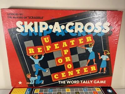 Vintage Skip A Cross Game Complete 1953 Cadaco Ellis Scrabble Type MIB - Image 1 of 4