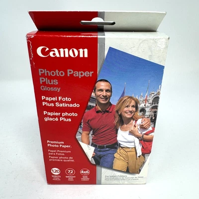 Фотобумага Canon 120 листов плюс глянцевая 72 фунта 4x6 новая в коробке см. фото! - Изображение 1 из 2