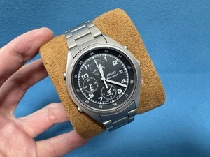 Seiko Vintage Pilot RAF Style Quarzo Cronografo 7T32-7E70 Orologi Uomo Raro - Foto 1 di 14