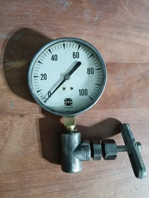 USG US GAUGE 0-100 PSI PRESSURE GAUGE Stainless Steel, 2 1/2" FACE 1/4" NPT - Image 1 of 4