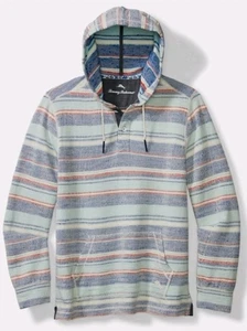 Tommy Bahama Beach French Terry Felpa con Cappuccio Pullover a Righe Multicolore Playa Azure M - Foto 1 di 9
