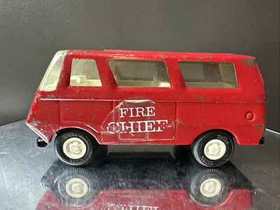 De colección principios de la década de 1970 - Pequeños juguetes Tonka - Furgoneta Econoline jefe de bomberos de acero prensado Foto 1 de 4