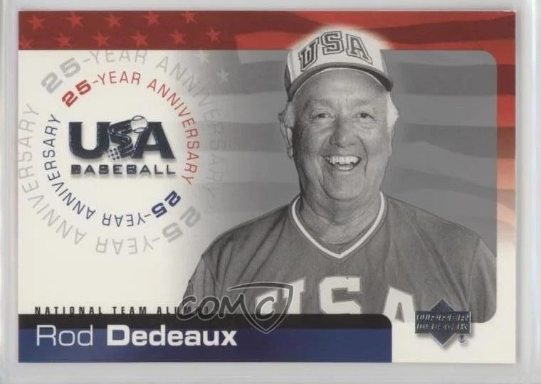 2004 Upper Deck USA Baseball 25-Year Anniversary Rod Dedeaux #USA-46 - Image 1 of 2