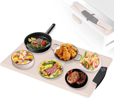 Alfombra de calentamiento de alimentos: bandeja de calentamiento eléctrica de temperatura ajustable mejorada de 9 niveles Foto 1 de 4