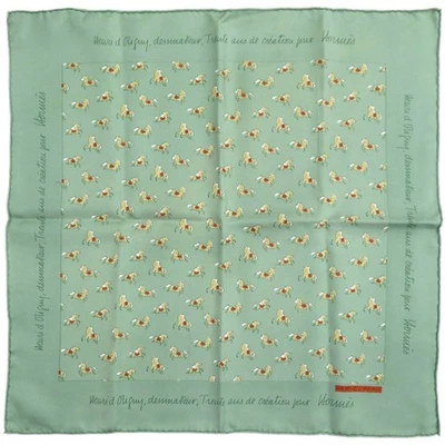 Bufanda Hermes Carre 45 Petit Horse verde seda 0821 HERMES Foto 1 de 4