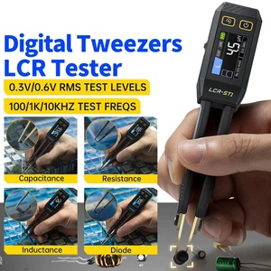 FNIRSI LCR-ST1 Mini Smart Tweezer LCR SMD ESR Tester Ohm Cap Inductance Diode Me - Bild 1 von 16