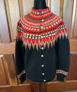 Vintage William Schmidt Sweater Womens Small Wool Norwegian Cardigan Norway 70s - Picture 1 of 10