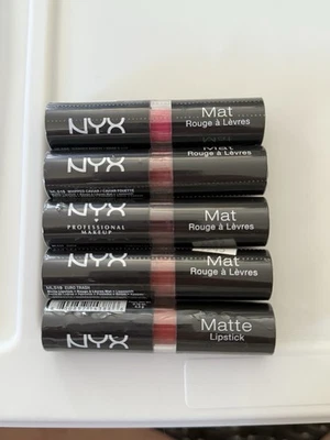 Assorted NYX Cosmetics Matte Lipstick - Sealed - Lot Of 5 - Colors In Photos - Image 1 of 4