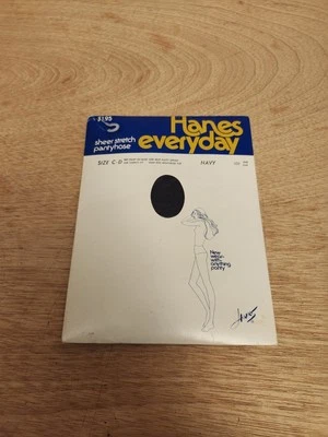 Pantimedias Hanes Everyday elásticas transparentes vintage talla C-D, azul marino  Foto 1 de 4