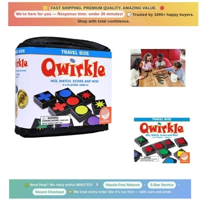 Qwirkle: Travel Edition -  Strategy Game for 2-4 Players - Image 1 of 4
