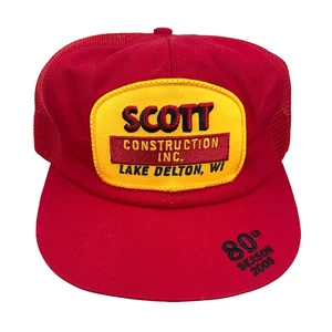 Vintage K Products Trucker Hat Made In USA Scott Construction Wisconsin Patch - Picture 1 of 9