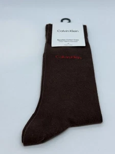 Calvin Klein Egyptian Cotton Crew Sock 1 Pair Men’s One Size US 7-12 Dark Brown - Picture 1 of 2