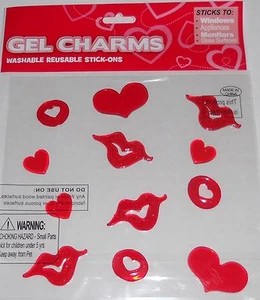 Gel para ventanas del Día de San Valentín corazones y labios - Imagen 1 de 1