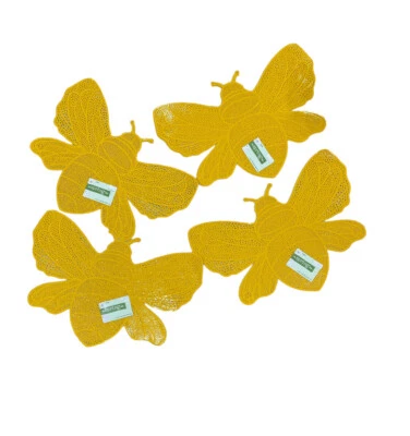 HOBBY LOBBY Bee Placemats Cut Out Bee Shape Vinyl Yellow 17.75x11.81" 5 or 6 Pc In/Outdoor
