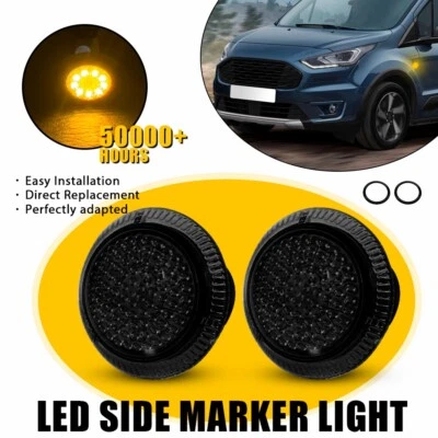 Luces de señalización LED delanteras ámbar lámpara humo para Ford Transit Connect 2010-21 A Foto 1 de 4