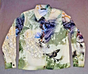 Women's Jacket Stretch Floral Pattern Impulse California Medium USA - Picture 1 of 19