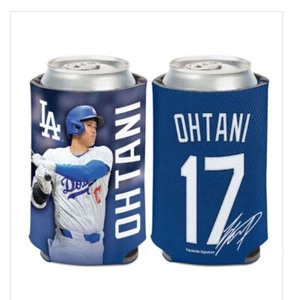 Shohei Ohtani Los Angeles Dodgers 2 Sided Insulated Can Cooler Coolie Sleeve MLB - Picture 1 of 3