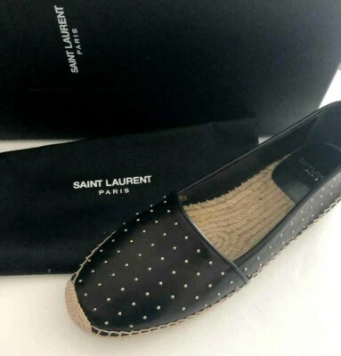 $749 Alpargatas Yves Saint Laurent Cuero Tachonado Talla 9 Foto 1 de 4