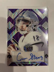 2022 Leaf Metal Draft Carson Strong Purple Wave Rookie RC Auto /20 Nevada