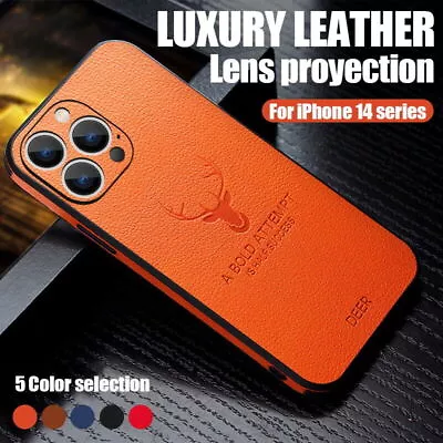 MARKENLOS Funda protectora de cuero para iPhone 16 15 14 Pro Max 13 12 11 8 7 Slim Case