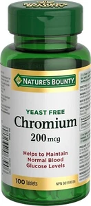 3PACK Nature's Bounty Chromium Supplement, Helps Metabolize Carbohydrates &Fats - Picture 1 of 2