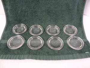 Vintage Lot 8 Clear Glass Canning Jar Lid Inserts 2-5/8" Ball No. 10 - Picture 1 of 10