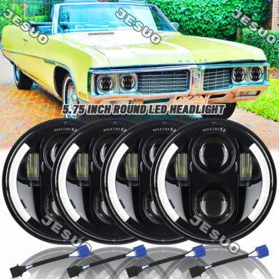 4pcs 5.75" LED Headlights Hi-Lo 6500K White for buick Electra LeSabre Skylark Foto 1 de 4
