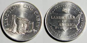 Token de cabina de troncos de Lincoln Sunoco Landmarks of America (02202) - Imagen 1 de 3