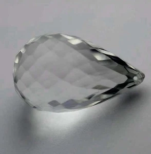 1 CRISTALLO DI ROCCA 20x13 Briolette 20,0Ct! adatto come rimorchio con foro! - Foto 1 di 1