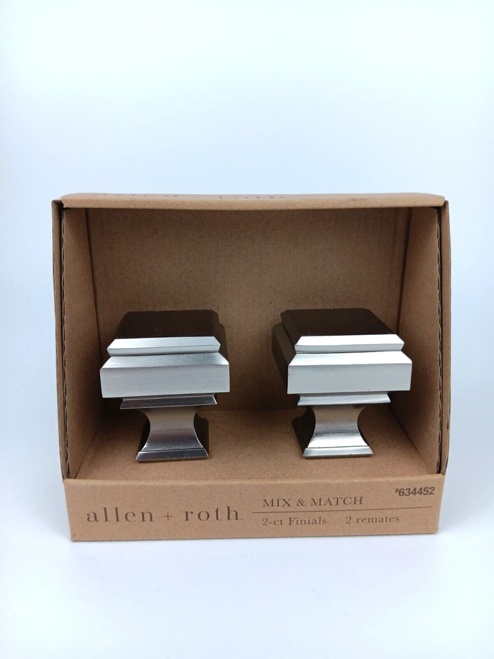 Curtain Rod finials brushed nickel allen roth 634452 aluminum