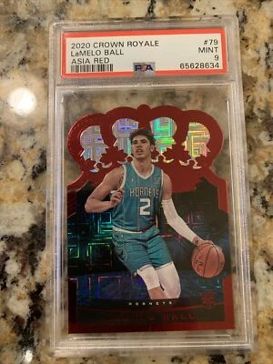 Lamelo Ball 2020-21 Panini Crown Royale  Rookie RC Red Crystal Crown #/49 PSA 9 - Image 1 of 4