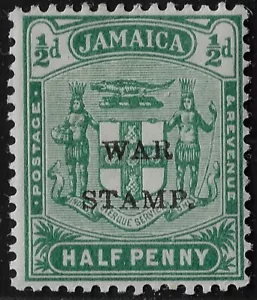 Jamaica War Tax w/ broken “R” var. SG 68e/ ScottMR4, MLH. VF. (a4792 - Picture 1 of 4
