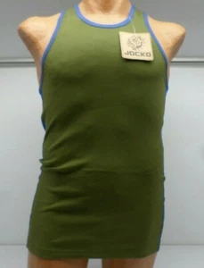 Jocko Mens Jake Side Stripe Racerback Tank Top Army/Royal Sz Md-4X #8122 189A - Picture 1 of 3