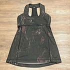 Lululemon Scoop Neck Tank 4 Midnight Iris Black Floral Workout Top Racerback