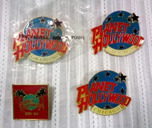 Lot of 4 Planet Hollywood Pins San Antonio Beverly Hills Chicago Indianapolis - Picture 1 of 5