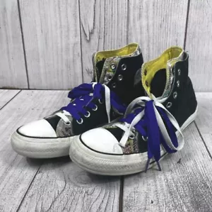 Converse Black Graffiti Hi-Tops Tennis Mens 10 Womens 12 - Double Tongue 108572F - Picture 1 of 6