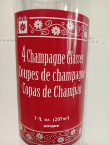 4 CHAMPAGNE GLASSES (207ml) - Picture 1 of 4