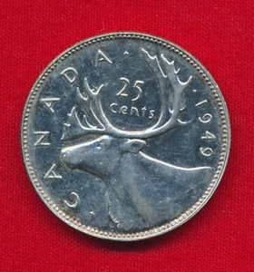 Canada 1949 25 CENTS .1500 ounces of SILVER! - Picture 1 of 2