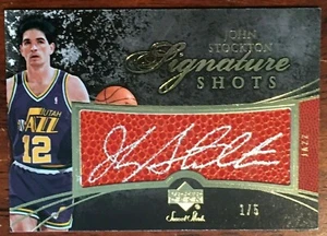 Rare 2007-08 Upper Deck John Stockton Signature Shots Sweet Shot SS-JS # 1 of 5 - Picture 1 of 3