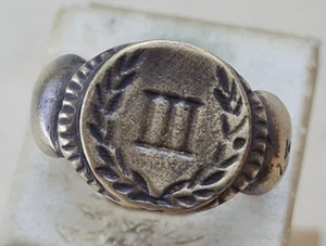 Anello in bronzo fatto a mano stile romano Legio III SPQR antico sigillo aspetto antico - Foto 1 di 5