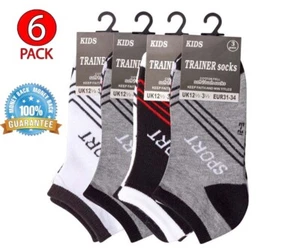 Pack of 6 Girls Boys Kids Socks School Uniform Polyester Sports Games Ankle Sock - Picture 1 of 7