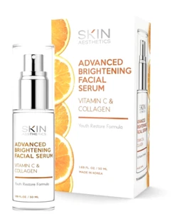 SKIN aesthetics ADVANCED Brightening Facial Serum 50ml Vitamin C & Collagen - Picture 1 of 3