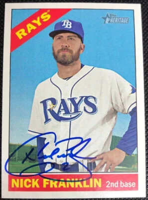 Nick Franklin Rays 2015 Topps Heritage Signed Autograph Card #615 ~ COA - Image 1 of 4