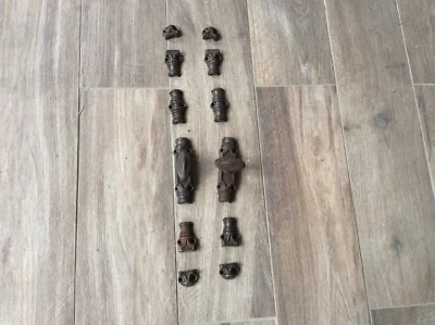 Lot de deux crémones  Fenêtre Fonte Ancienne Largeur 16 mm + Guides - Photo 1/4