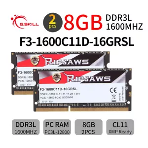 G.SKILL Ripjaws 16GB Kit 2x8GB DDR3L 1600MHz PC3L-12800S 1.35V Laptop Memory RAM - Picture 1 of 9